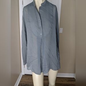 GIORGIO Armani button down blouse gray long sleeve shirt